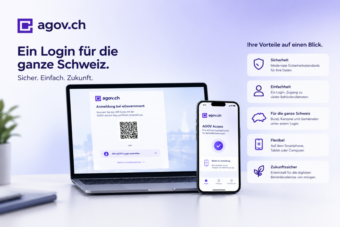 Neue Möglichkeiten und erhöhte Sicherheit mit dem bundesweiten AGOV Login Schweiz mittels AGOV Access App